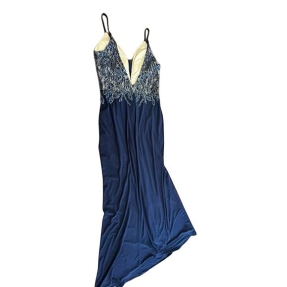 "XSCAPE" Beaded Formal Dress SZ 4 Slit Side Y2K Whimsigoth Fairycore 2000s Prom - Picture 6 of 8